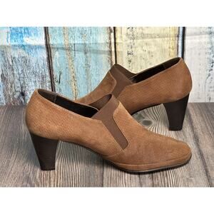 Amalfi By‎ Rangoni Women’s Brown Suede Heels Pump Size 10M Made In Italy